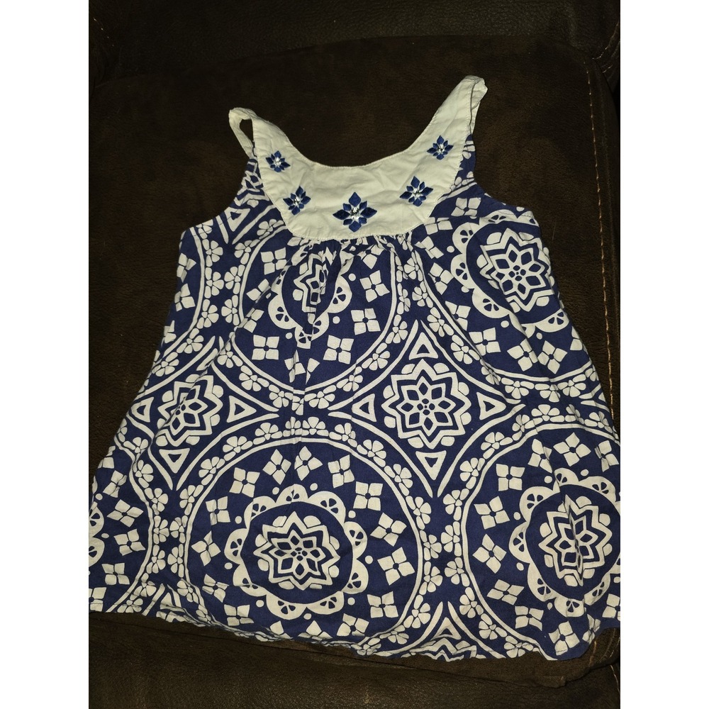 Gymboree greek isle style tank‎ top size 6 navy white